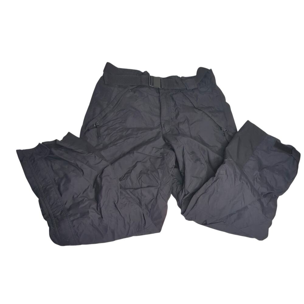 Columbia Snow Ski Pants Mens Size Large Black Waterproof Winter Shell Zip Pocket